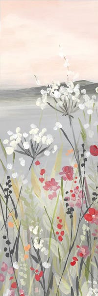Panoramic Vertical: Blushing Wildflowers I by Carol Robinson