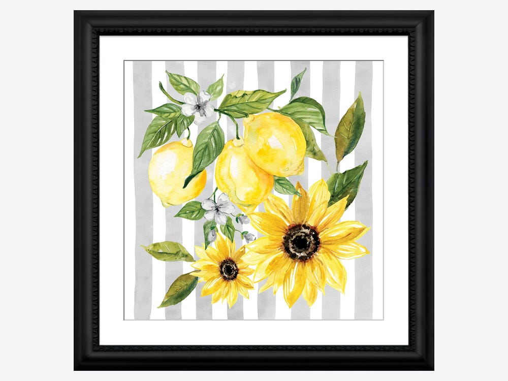  DEMDACO Dean Crouser Sunflower Yellow Flower Wall Art Holds 4  x 6 Photo in 8.75 x 7.75 Wood and Canvas Tabletop Picture Frame