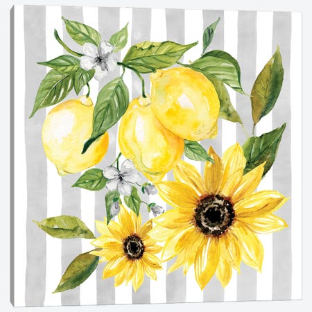 Lemons and Sunflowers II Canvas Print #CRO1195} by Carol Robinson Art Print
