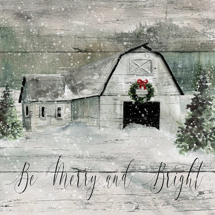 Merry and Bright Barn by Carol Robinson wall art