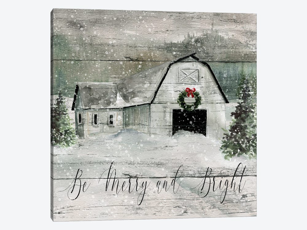 Merry and Bright Barn by Carol Robinson 1-piece Canvas Print