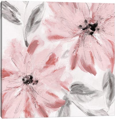 Blushing Joy II Canvas Art Print - Minimalist Flowers