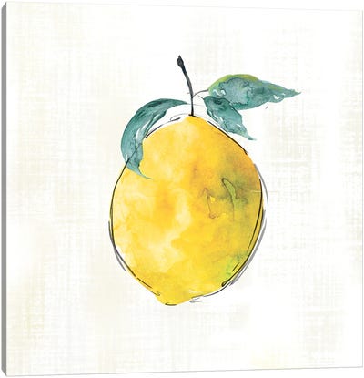 Happy Lemon Canvas Art Print - Lemon & Lime Art