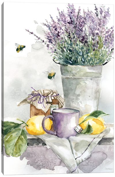 Lavender Lemon and Honey Tea Canvas Art Print - Lavender Art