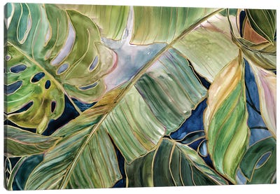 Sun Tipped Tropicals Canvas Art Print - Leaf Art