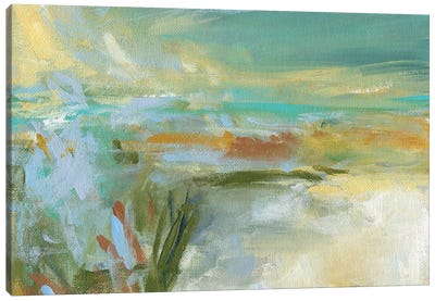 Sandy Beach Canvas Art Print - Coastal & Ocean Abstract Art