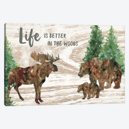 Better In The Woods Canvas Print #CRO1346} by Carol Robinson Canvas Artwork