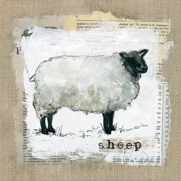 Modern Farmhouse Décor: Burlap Sheep by Carol Robinson