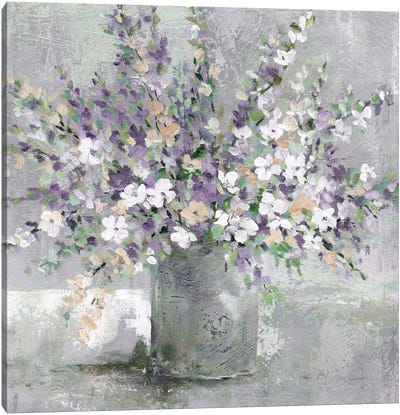 Farmhouse Lavender Canvas Art Print - Bouquet Art