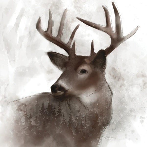 Pine Trees: Forest Deer by Carol Robinson