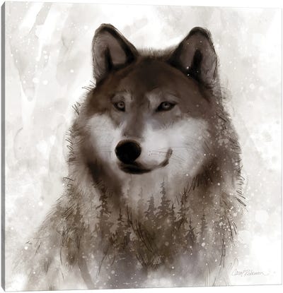 Forest Wolf Canvas Art Print - Lakehouse Décor