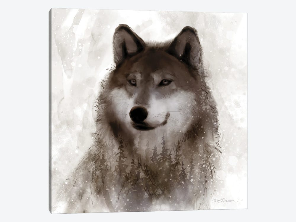 Forest Wolf by Carol Robinson 1-piece Canvas Print