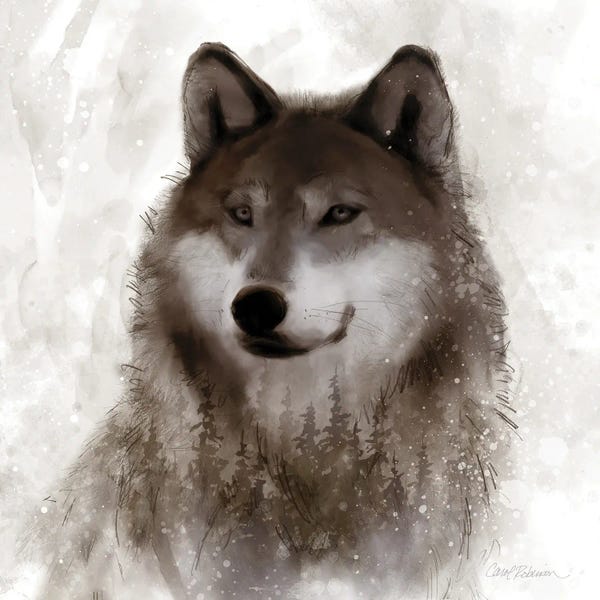 Pine Trees: Forest Wolf by Carol Robinson