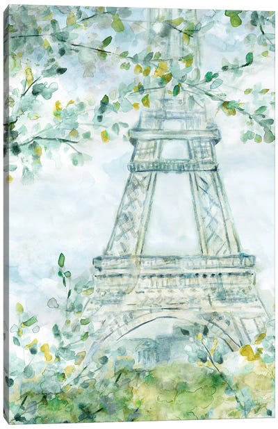 Paris Blooming Canvas Art Print - Famous Buildings & Towers