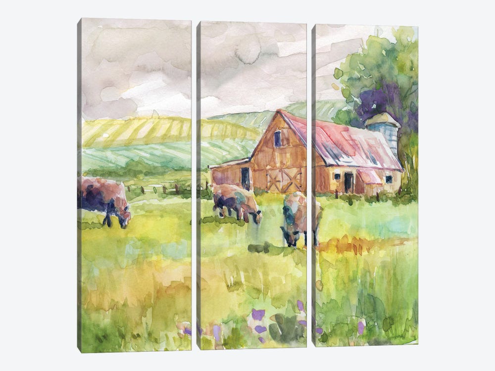 Spring Barn by Carol Robinson 3-piece Canvas Art