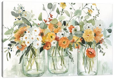 Trois Beauties Canvas Art Print - Abstract Floral & Botanical Art