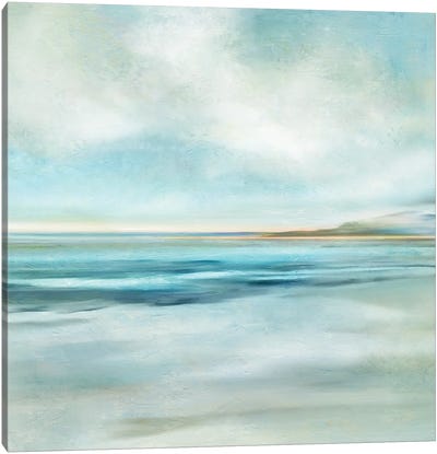 Avalon Bay Canvas Art Print - Teal Abstract Art