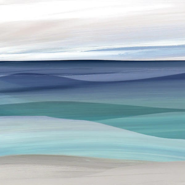 Teal Abstract Art: Blue Valley I by Carol Robinson