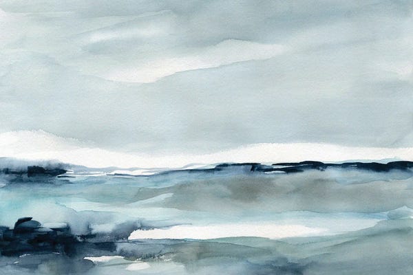 Teal Abstract Art: Cooling Dusk by Carol Robinson