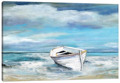 Classic Coast Canvas Art Print - Rowboat Art