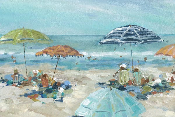 Large Coastal Art - Canvas Prints: Sunny Beach Day by Carol Robinson