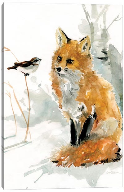 Fox and Friend Canvas Art Print - Fox Art