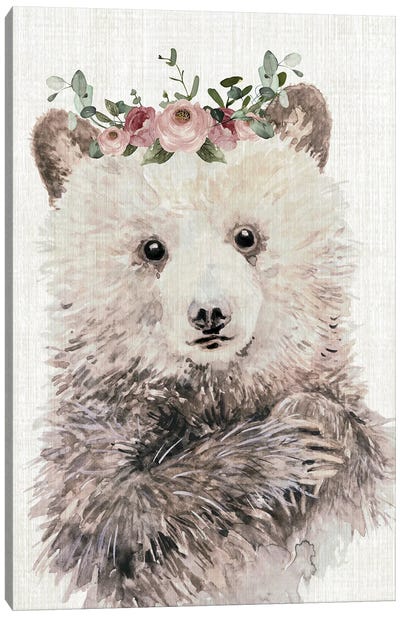 Dressy Cub Canvas Art Print - Brown Bear Art