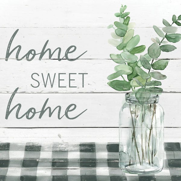 Gingham: Eucalyptus Home Sweet Home by Carol Robinson