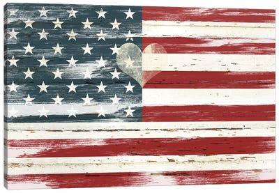 Heart of America Canvas Art Print - American Flag Art