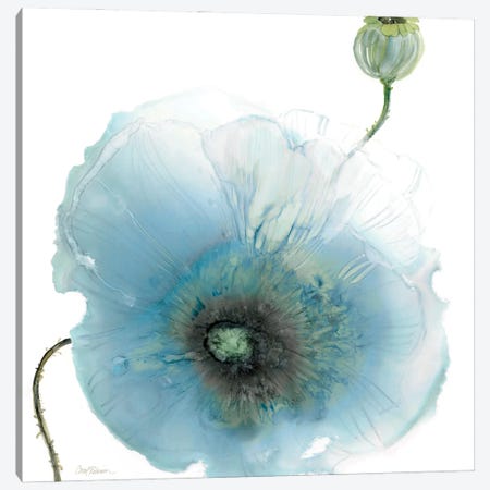 Iridescent Blue Poppy I Canvas Print #CRO1513} by Carol Robinson Canvas Artwork