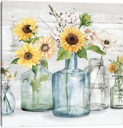 Sunflower Extravaganza Canvas Art Print - Botanical Still Life