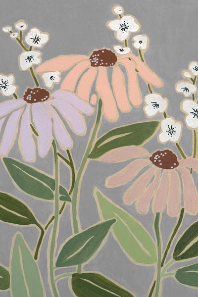 Woodblock Floral I by Carol Robinson canvas print