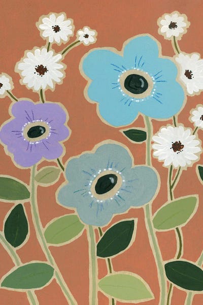 Woodblock Floral IV by Carol Robinson canvas print