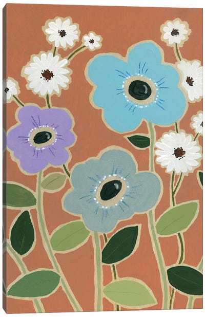 Woodblock Floral IV Canvas Art Print - Carol Robinson