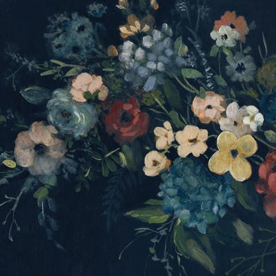 Vintage Navy Blossoms I by Carol Robinson canvas print