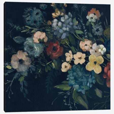 Vintage Navy Blossoms I Canvas Print #CRO1541} by Carol Robinson Art Print