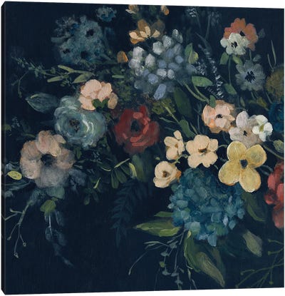 Vintage Navy Blossoms I Canvas Art Print - Carol Robinson