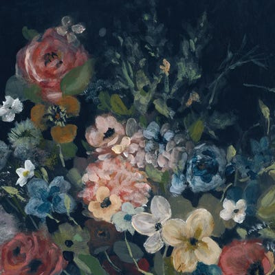 Vintage Navy Blossoms II by Carol Robinson canvas print