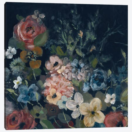 Vintage Navy Blossoms II Canvas Print #CRO1542} by Carol Robinson Canvas Art Print