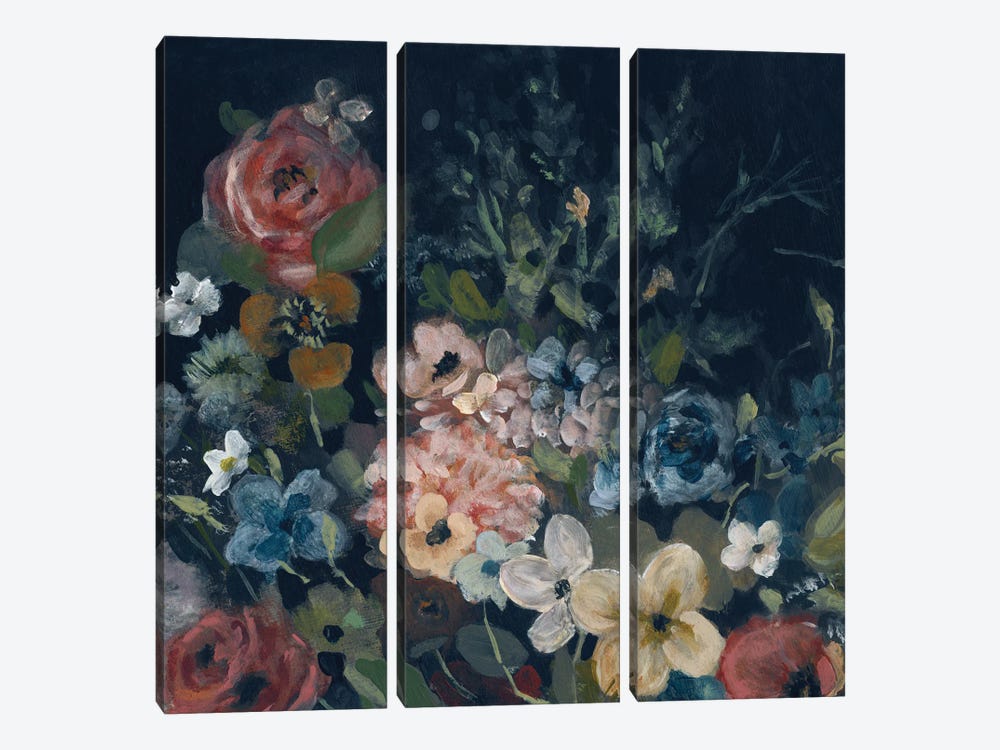 Vintage Navy Blossoms II by Carol Robinson 3-piece Canvas Art Print