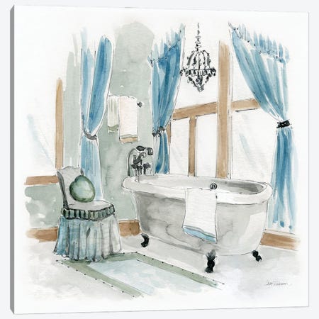 Fancy Cottage Bath II Canvas Print #CRO1548} by Carol Robinson Canvas Art Print
