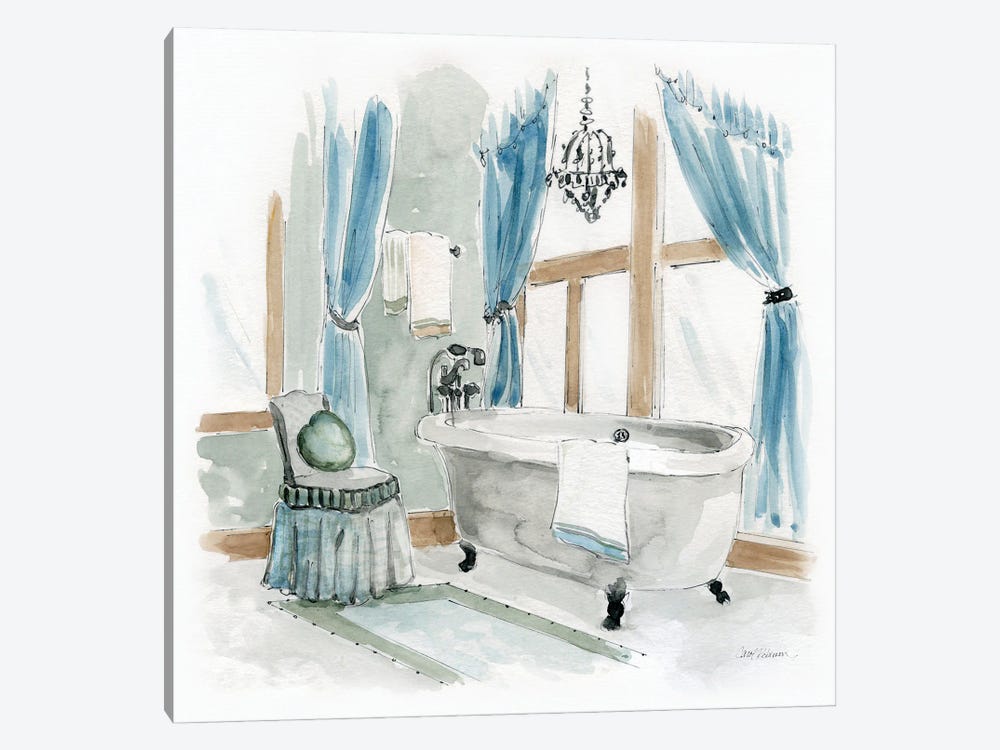 Fancy Cottage Bath II by Carol Robinson 1-piece Canvas Art Print