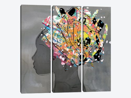 Graffiti Portrait II by Carol Robinson 3-piece Canvas Wall Art