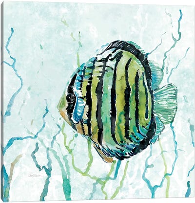 Outer Banks Swim Canvas Art Print - Watercolor Art