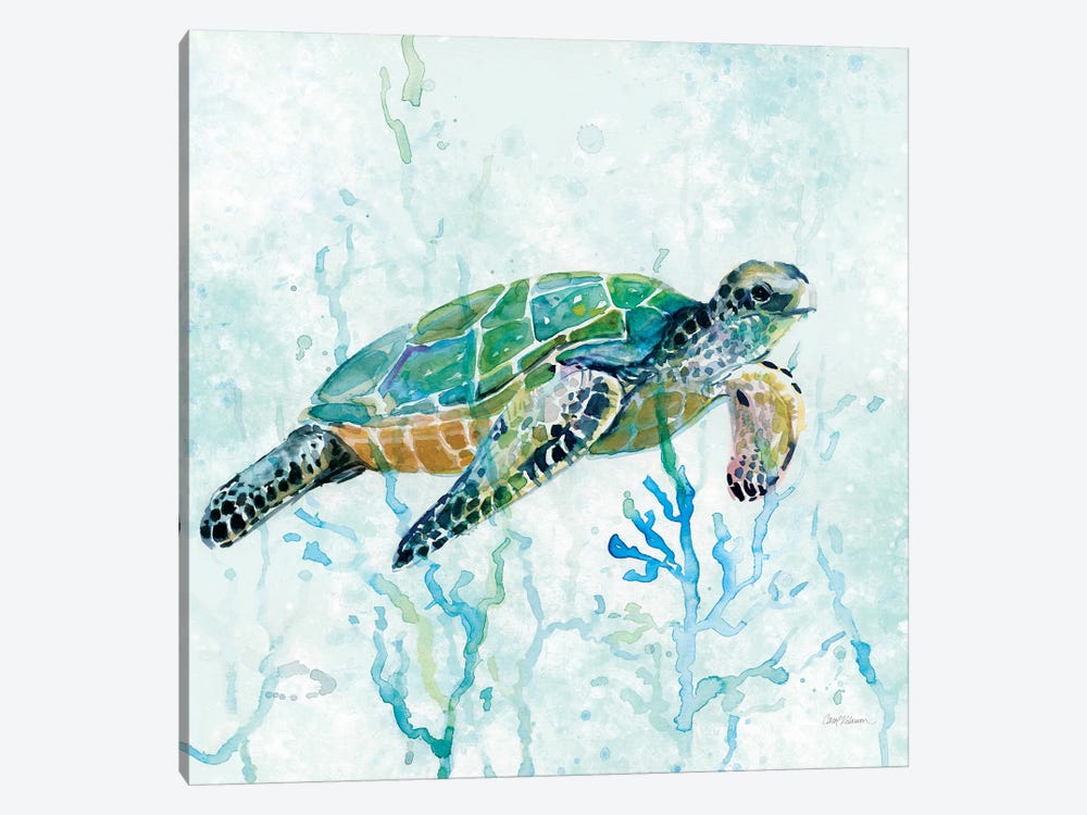 Sea Turtle Swim I 1-piece Canvas Wall Art