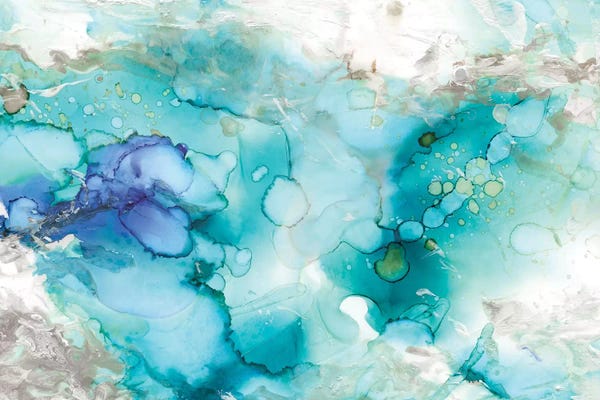 Large Abstract Art - Canvas Prints: Teal Marble by Carol Robinson