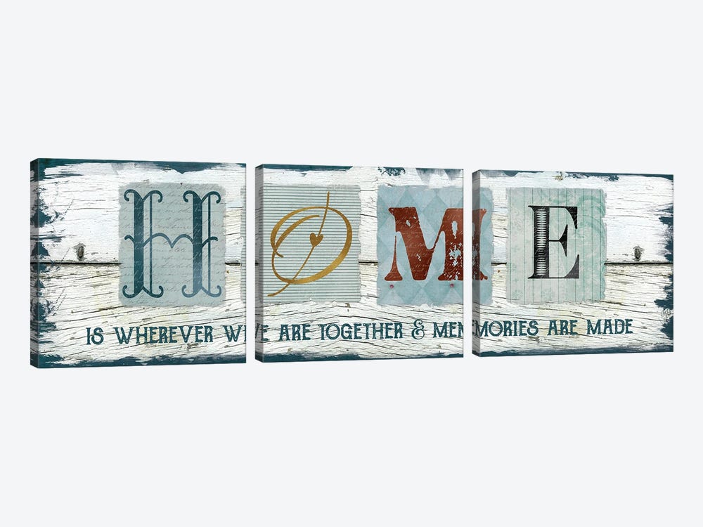 Home Wherever We Are Together by Carol Robinson 3-piece Canvas Print
