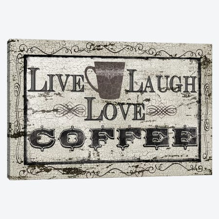 Live, Laugh, Love, Coffee Canvas Print #CRO268} by Carol Robinson Art Print