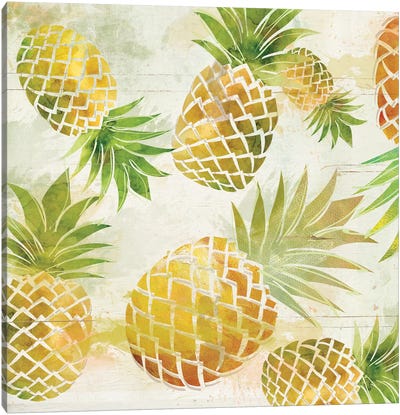 Pineapple Dance I Canvas Art Print - Pineapple Art