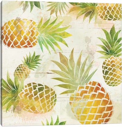 Pineapple Dance II Canvas Art Print - Pineapple Art